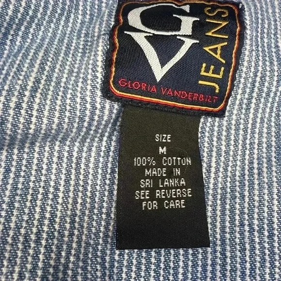 Vintage GLORIA VANDERBILT Zip Front Sleeveless Denim Dress Medium - Picture 3 of 4